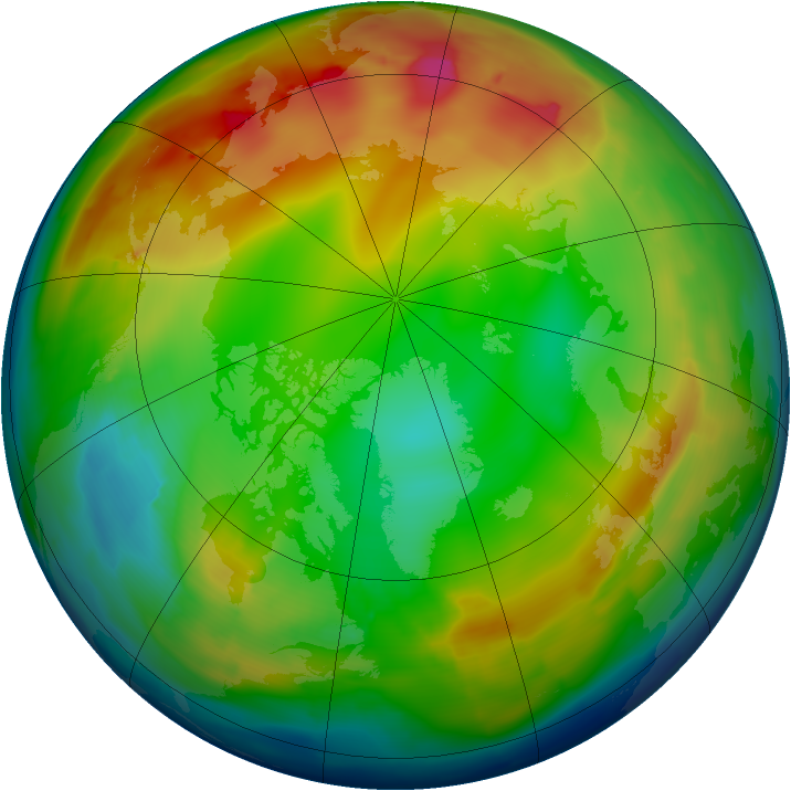 Arctic ozone map for 28 December 2009
